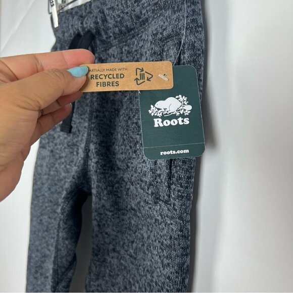 🩷 Roots, Kids Sweater Fleece Slim Sweatpants. Color: Black Pepper. Size: 6. NWT - Picture 5 of 13
